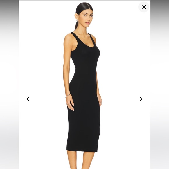 Enza Costa Silk Knit Tank Midi Dress In Black S - Picture 3 of 7